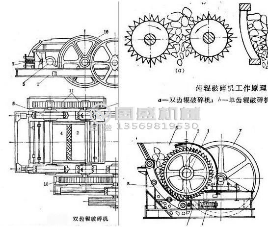 对辊破碎机示意图